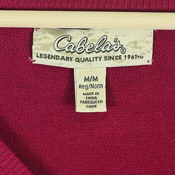 Cabela's Outdoors Raspberry Pink Tuxedo Trim Cardigan Sweater Womens Sz Medium - Picture 5 of 6